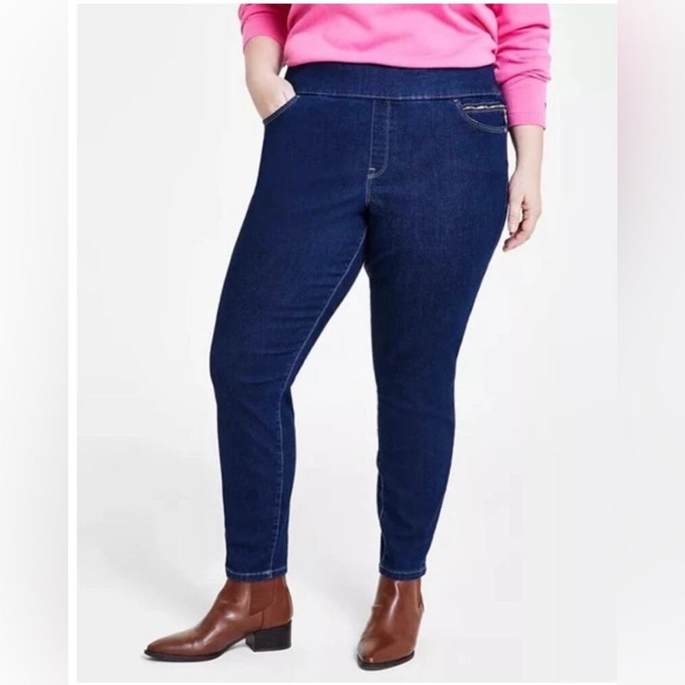 Blue Denim Jeans Mid Rise Dark wash
